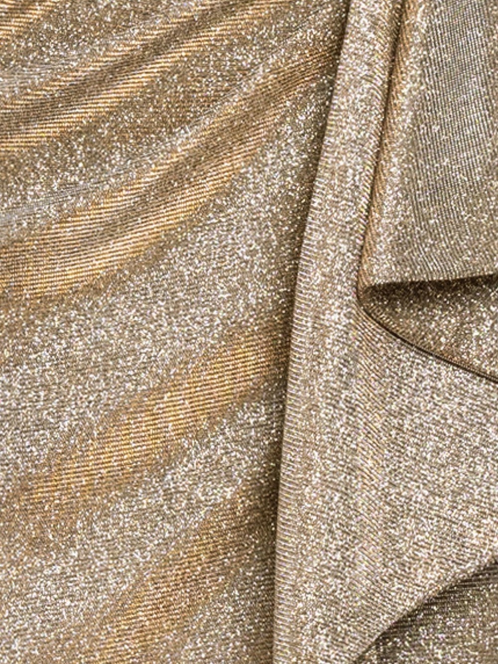 NWT XSCAPE MISHA" GLITTER KNIT ONE SHOULDER SIDE CINCHED W FLARE DRESS SIZE 10 - Picture 6 of 11